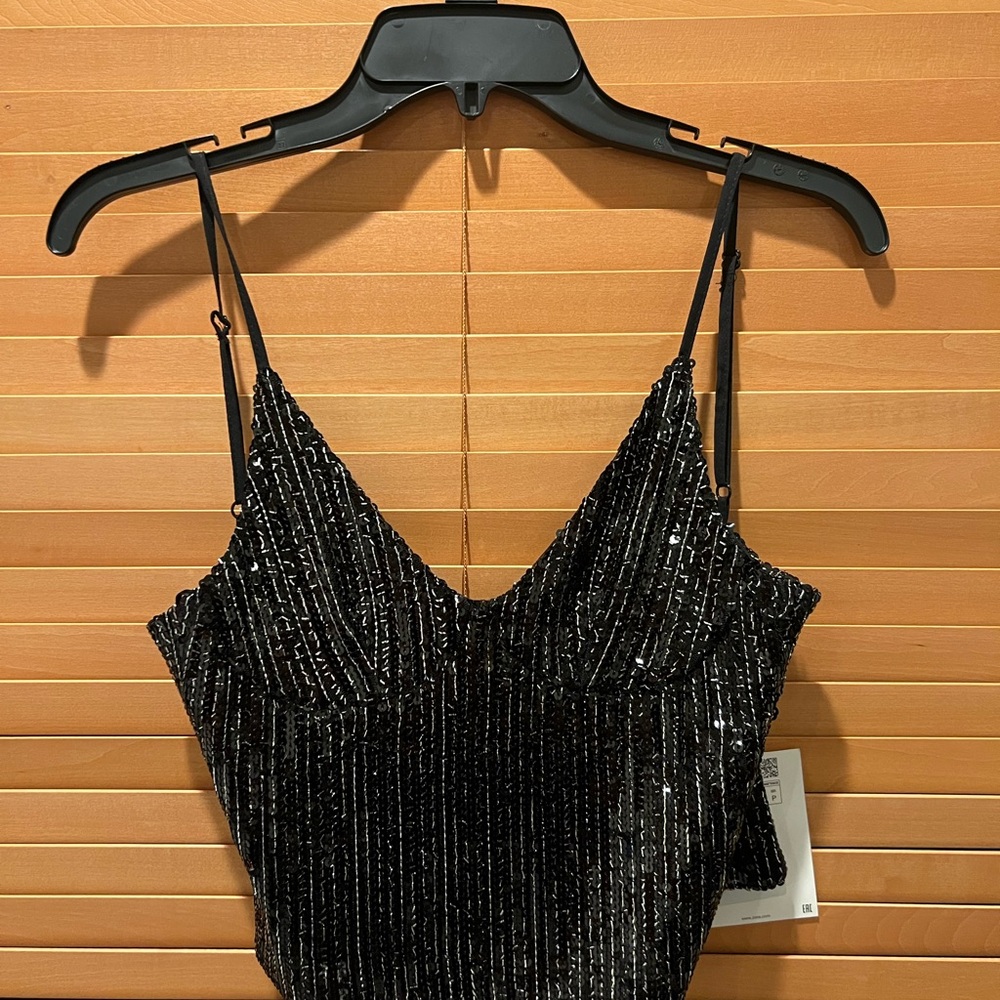 Black Sequin Women's Top
